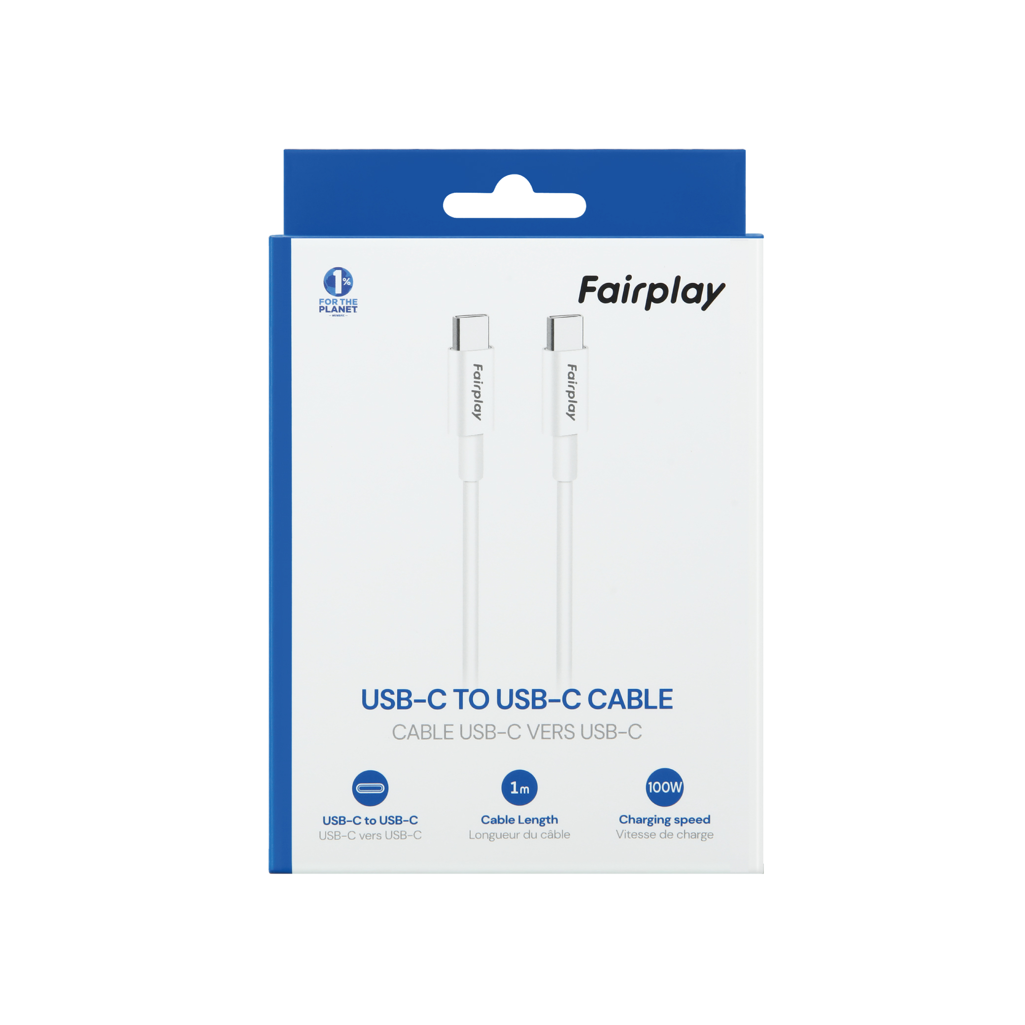 FAIRPLAY Câble 60W USB-C vers USB-C 1m